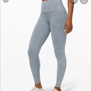 lululemon washed blue wunder under leggings